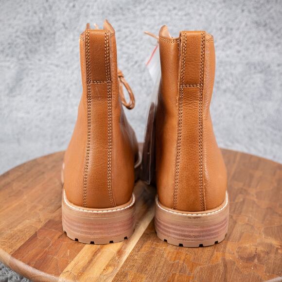 Madewell The Clair Lace Up Boot English Saddle Leather Ankle MA979 Womens 8.5 - Picture 4 of 9
